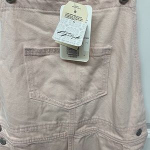 Free People Levi's Hendrix Denim Dusty Pink Skirtall Overall Size S